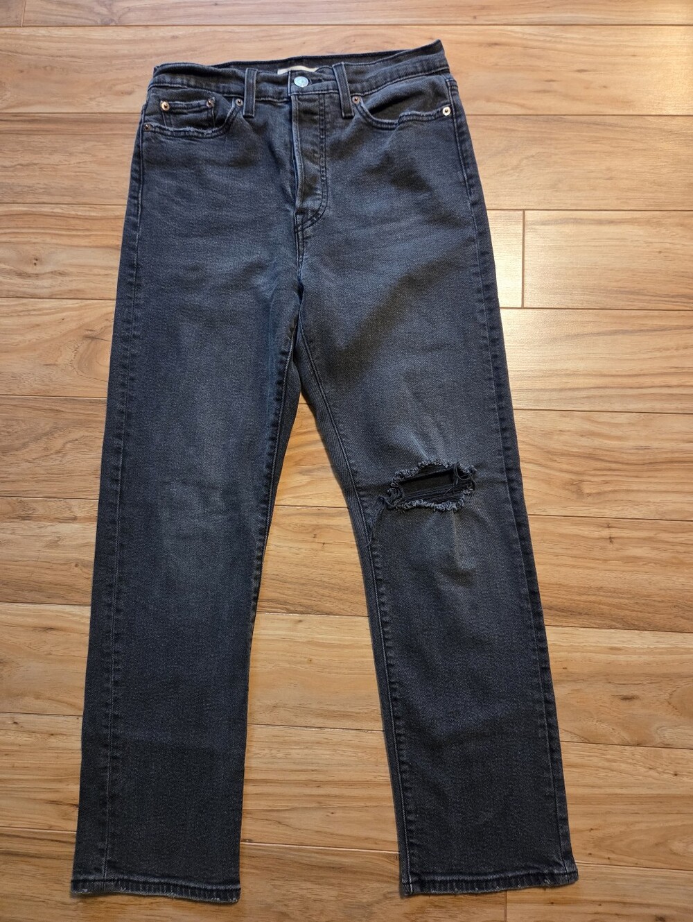Levi’s Wedgie Straight Washed Black Jeans Button Fly Size 29